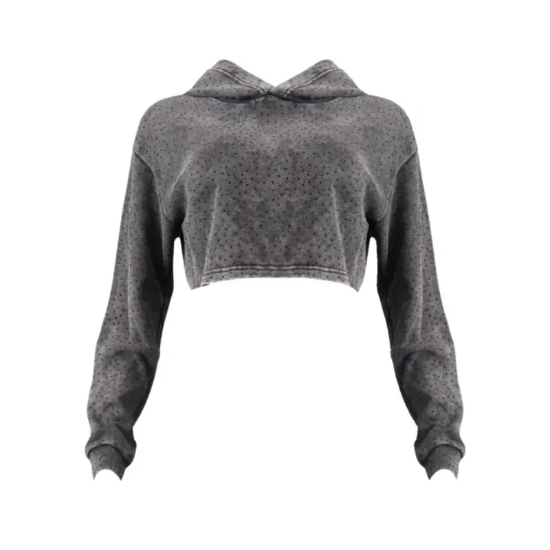 Y2K Spotlight Cropped Sweatshirt - Full Bling - Women’s Fall Fashion