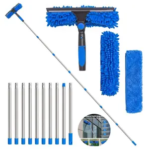 Two-In-One Window Cleaning Brush and Dusting Set, High-End Fiber Dust Collector and Spider Web Cleaner, Efficient Home Cleaning Tools