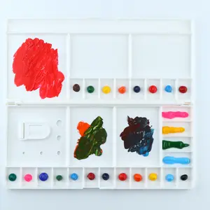 Transon Large Paint Palette Box 29 Color Mixing Wells with 1 Liner Brush