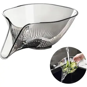 colander rice residue Multi-functional Drain Basket, New Fruit Cleaning Bowl with Strainer Container, Kitchen Sink Food Catcher Drainer Fruit Rinser Vegetable Washing Filter Bowl over the Sink Colander  tabo bucket