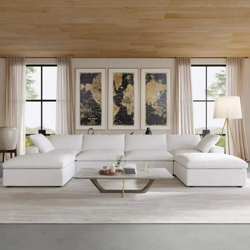 White Modular Sectional Sofa Cloud Couch