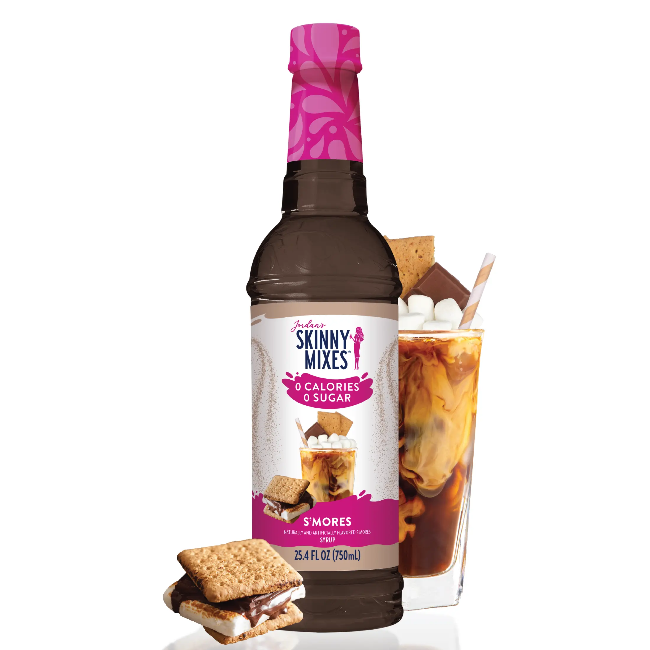 Jordan's Skinny Mixes Sugar Free S'mores Syrup, Zero Sugar Syrup, Chocolate Syrups & Concentrates