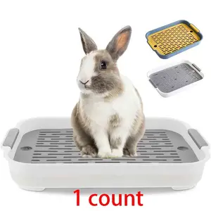 Rectangular Pet Bath Drain Tray, 1 Count Double Layer Pet Litter Tray, Pet Bath Tray, Pet Supplies for Rabbit & Guinea Pig & Hamster