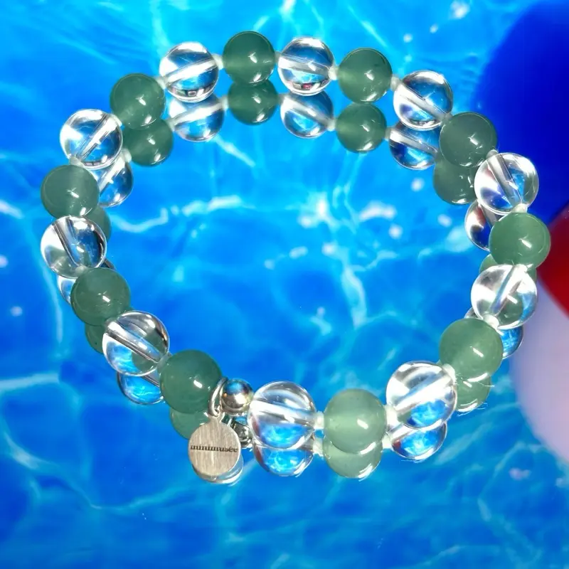 POCARI MINTY GREEN: blue aventurine and quartz