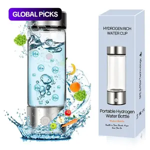 2025 Hydrogen Water Bottle, Father's Day Gifts Portable Rechargeable Hydration Bottles Glass Hydrogen Cup Tumbler, Reusable Tumbler Bottles, Hydrogen Water Ionizer with SPE/PEM Technology for Home, Office, Travel and Fitness Drinking #GLOBAL PICKS