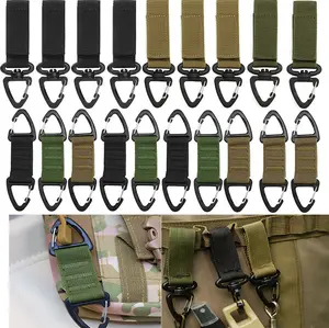 20Pcs 2Style Tactical Gear Clip Key Ring Chain Keychain Belt Keeper Clip Key Holder,MOLLE Strap Key Clip Organizer,Nylon Key Ring Holder Belt Keeper Hanger Carabiner Molle Hook(3Colors)