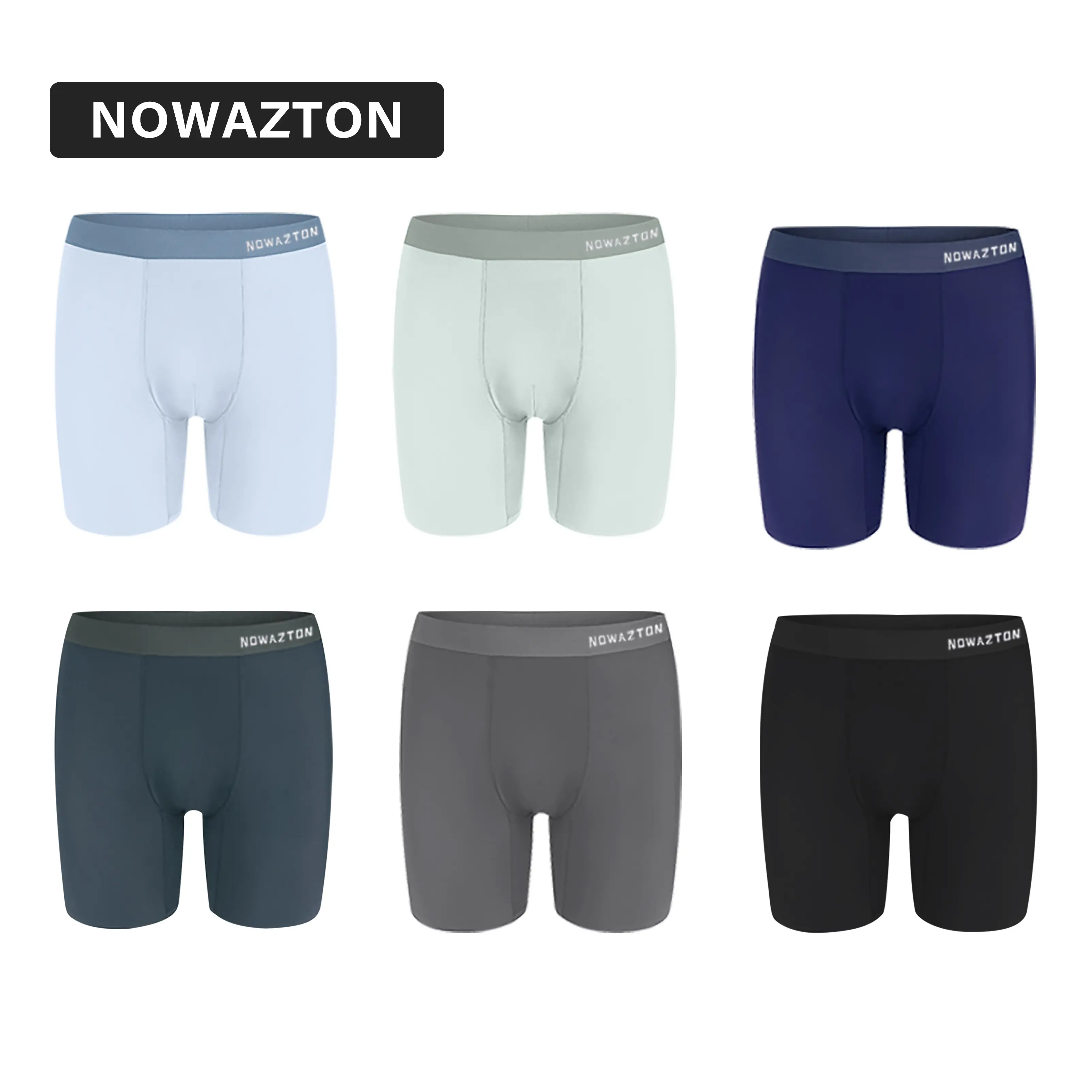 Nowazton Men's Silk Underwear Boxers - Dark Gray, Deep Blue - 7A Antibacterial, Breathable Moisture-Wicking Tech Fabric for Everyday Comfort, M, Brief Short, Briefs, Anti-Odour Men's Boxer Briefs