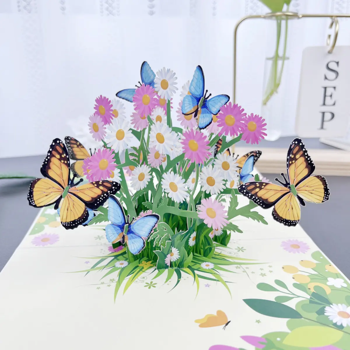 [Valentine’s Day Gift]3D Flower Pop-Up Card, Handmade Paper-Cut Greeting Card for Parties, Gifts & Romantic Weddings, Creative 3D Love Valentine’s Card, Holiday Gift,UU