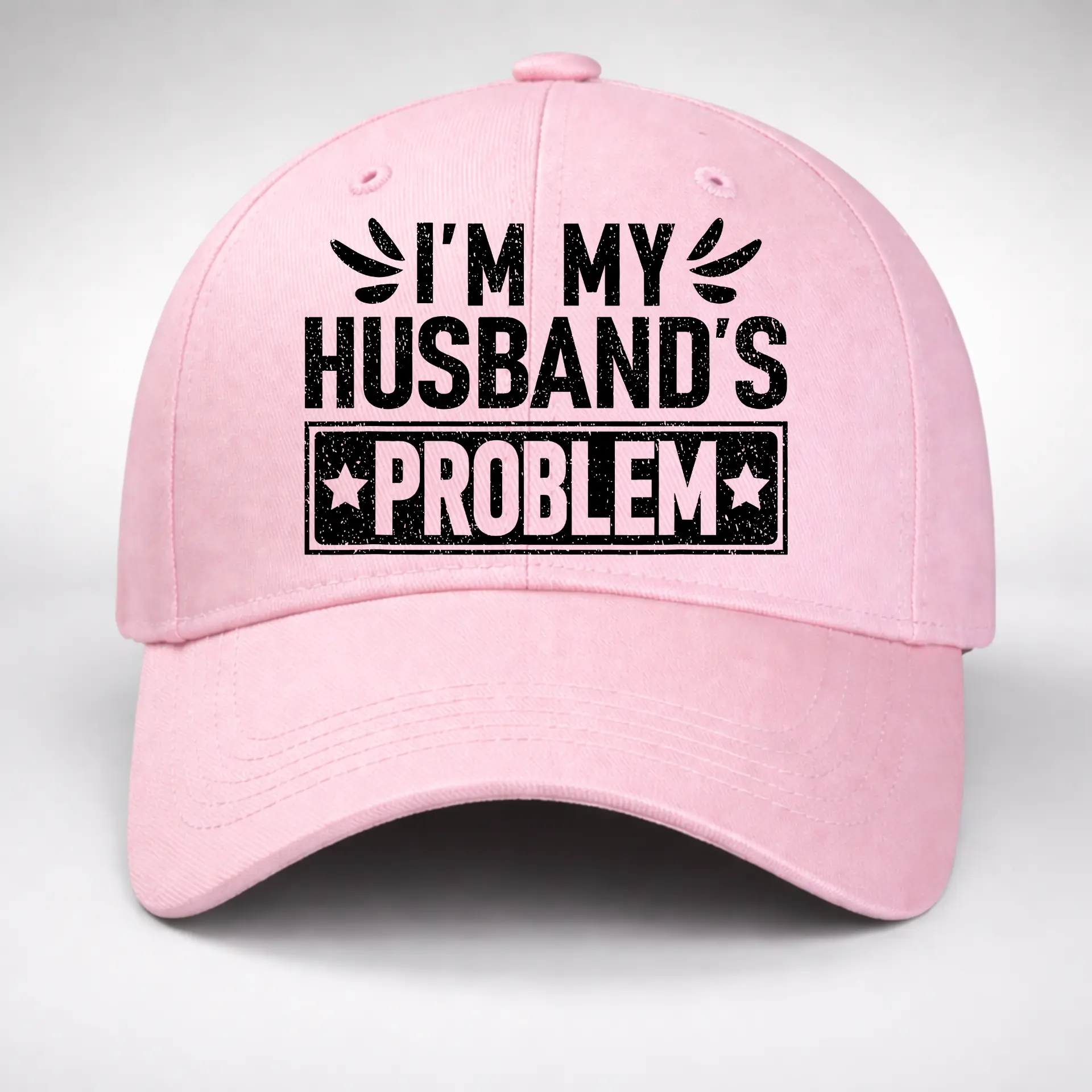 I’m My Husband’s Problem Cap – Funny Wife Hat, Sarcastic Marriage Humor, Gift for Wife, Couple Joke Hat, Women’s Funny Cap