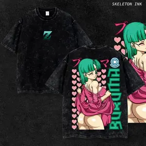 Bulma Capsule Sexy - Dragon Ball Z Anime Retro Limited Vintage Double Printed Lightweight Acid Oversize, Anime Washed Tee, Gift For Anime Fans And Lover