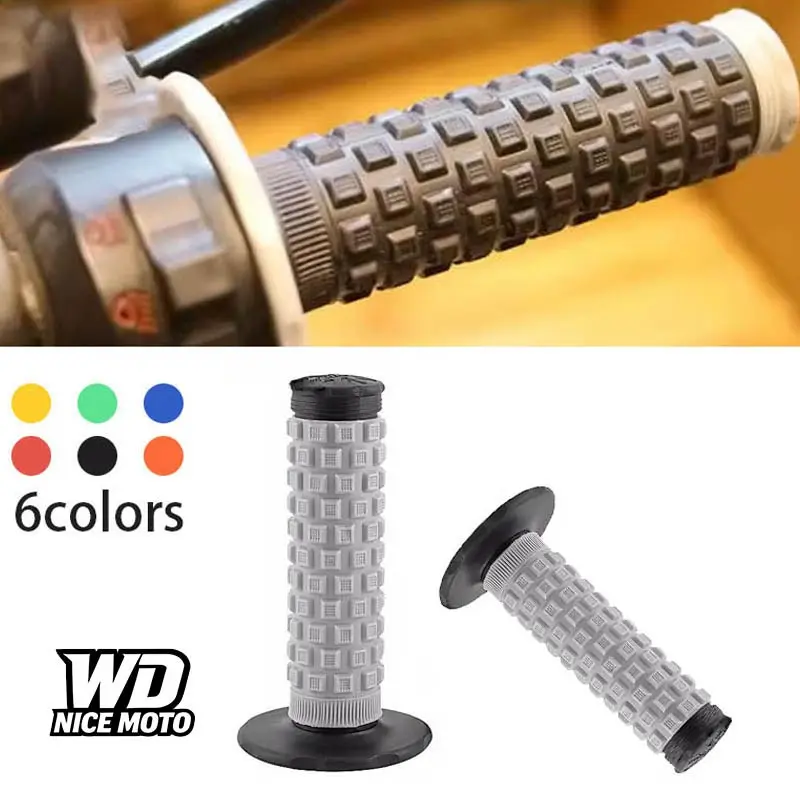 WD NICE MOTO Motorcycle Grip, Dirt Bike Grips 7/8" Rubber, Handle Grip Handlebar Mx Pillow Top, Throttle 22/24mm Bar, Fixed Design