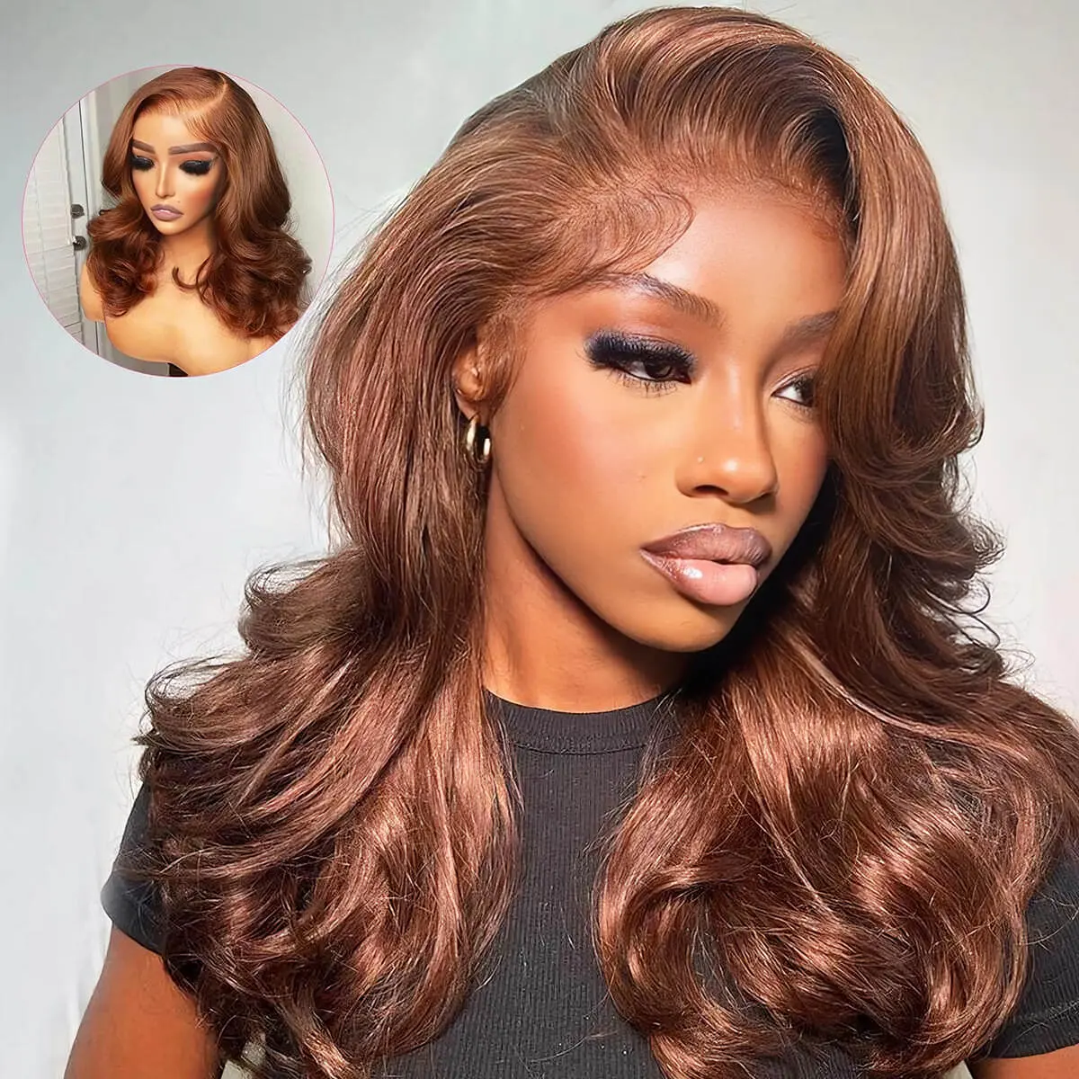 Human Hair Glueless Wig 16 Inch Pre Plucked HD Lace 200% Density 200% Density 13x4 Lace Frontal Human Hair Wig | Transparent  main image 2