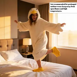 Funny Duck Costume Onesie Set, Includes Duck Shoes, Soft Cute Loose Pajamas, Party, Fun and Comfortable Sleepwear