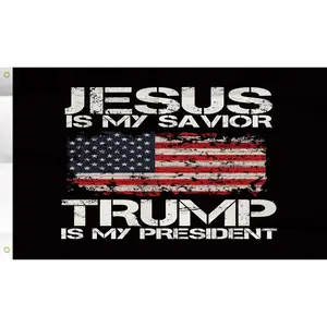60in x 40in  Jesus is My Savior Trump is My President tapestry flag Ft, Perfect for Indoor and Outdoor indoor Decoration