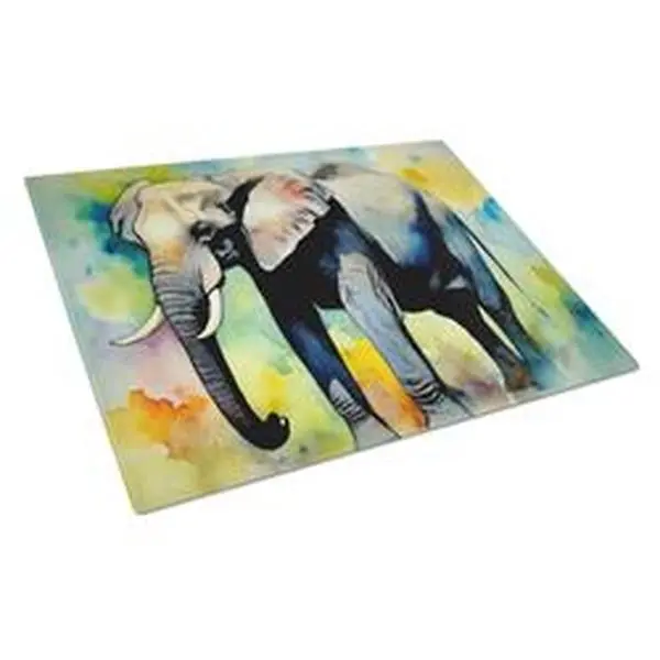 Colorful Tempered Glass Chopping Board - 15x12 in. Large Rectangular Kitchen Cutting Board, Unisex Ideal Wedding/Hostess Gift, Housewarming Gift, Adult