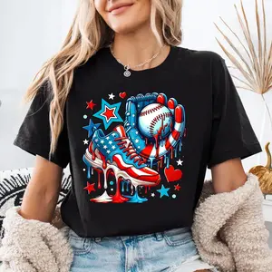 [Sale Up To 70%][Made In USA][Tax-Free ] Baseball Drip Ice Cream 4th of July US Flag Shirt, Boys Dripping Ice Cream American Flag, Ice Cream, Independence Day Shirt, Independence Day Gift, Memorial Day Shirt