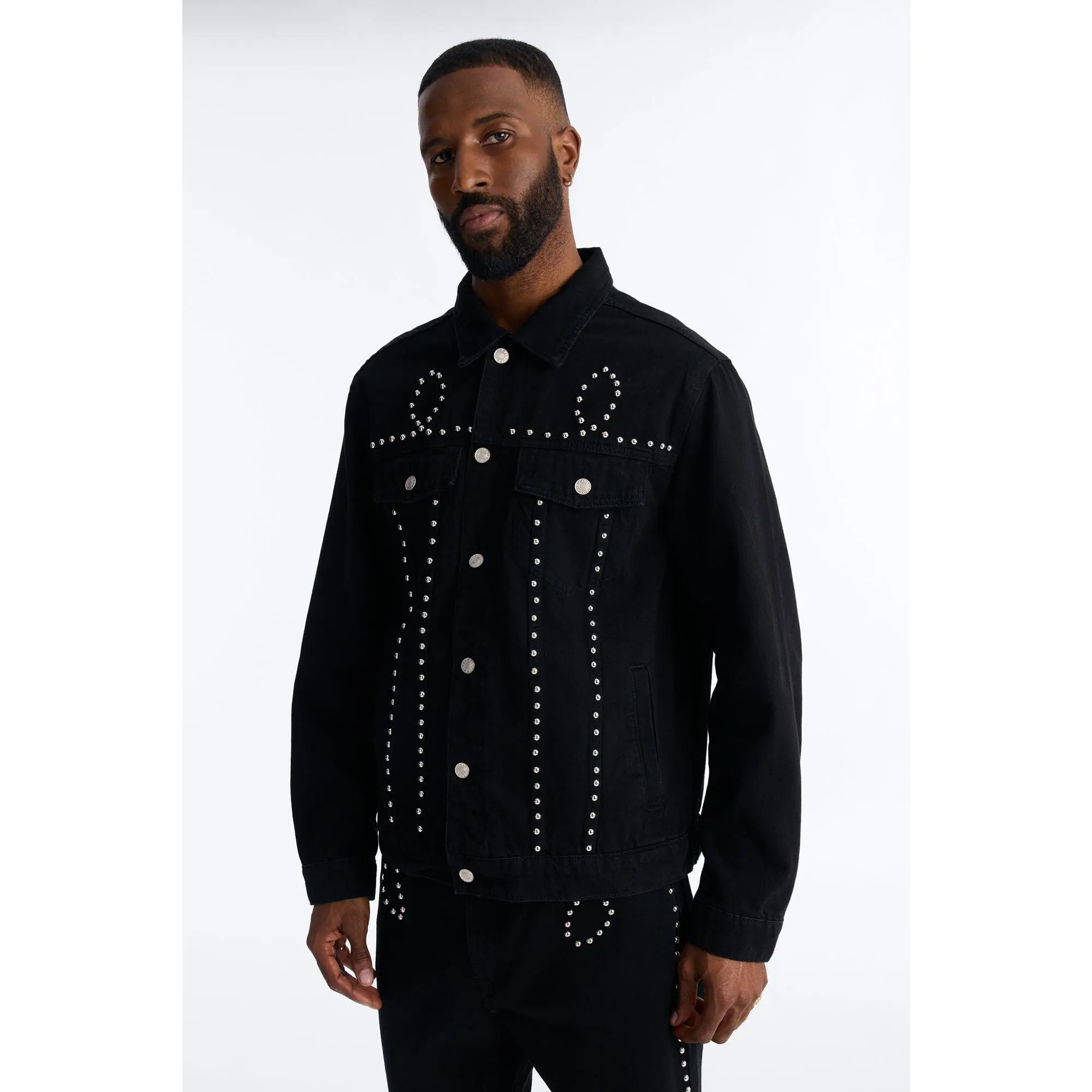 Iron Outlaw Denim Trucker Jacket - Black