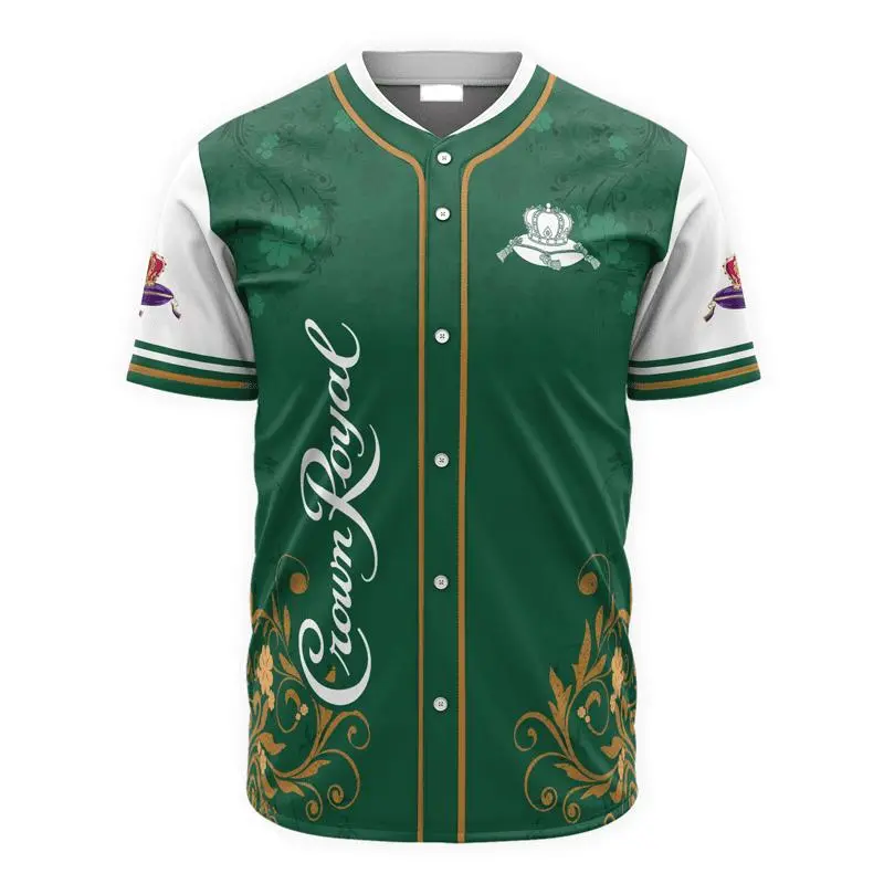 Saint Patrick's Day Leprechaun Crown Royal Baseball Jersey - Crown Royal Jersey Shirt For Men Women, Crown Royal Baseball Shirt
