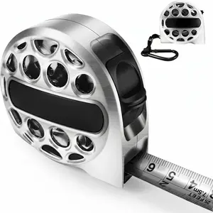25 FT/7.5 M Heavy-Duty Stainless Steel Retractable Measuring Tape, 4-in-1 Laser Tape Measure with Laser Level Crosshairs, Double-Sided Scale, Waterproof, Multifunctional Metric Tool for Construction, Woodworking
