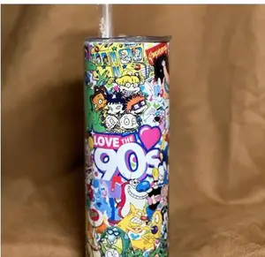 Love the 90's - Bring It Back - 20oz oz 20 oz. 20oz. Skinny Straight Sublimation Tumbler - Amy's Tumble