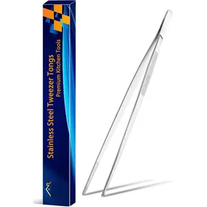 12 Inch Kitchen Tweezers Cooking Tweezer Tongs, Stainless Steel  Tweezers Multi-function Precision Serrated Tips Kitchen Serving Tong