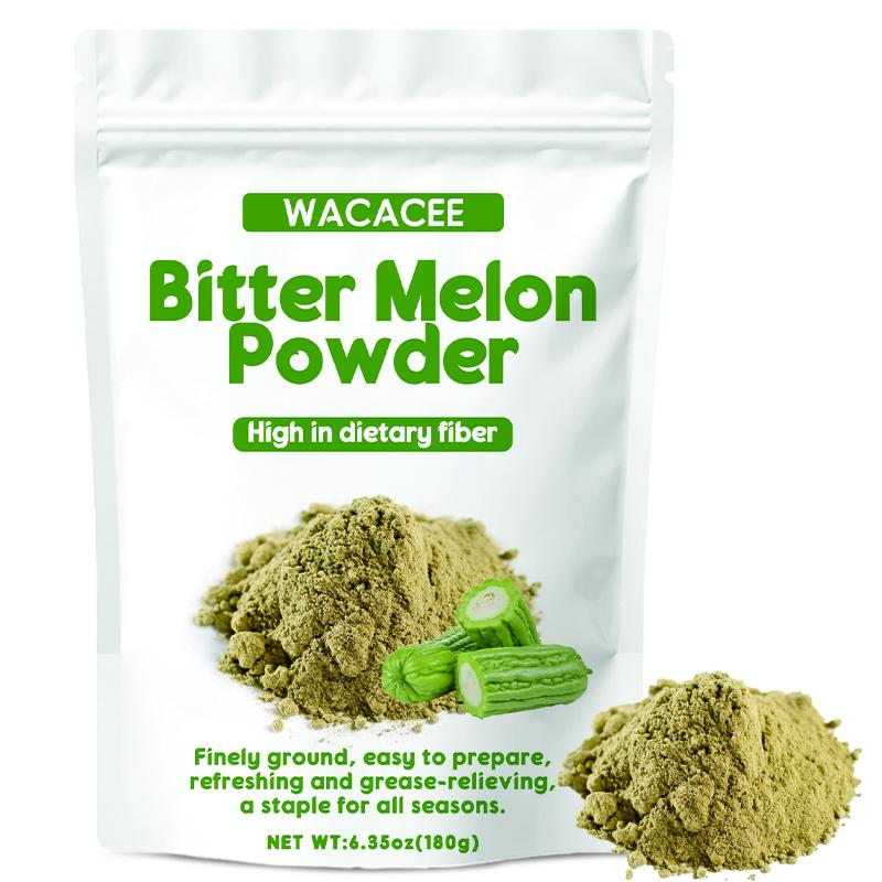 WACACEE Nature-Infused Dry Bitter Melon Beverage Powder, 6.35oz (180g), 24-Month Shelf Life, Low-Temperature Dehydrated, Finely Ground, No Additives, No Preservatives, Easy-Dissolving, Convenient Brewing, Sealed Home Wellness Fruit & Vegetable Ingredient