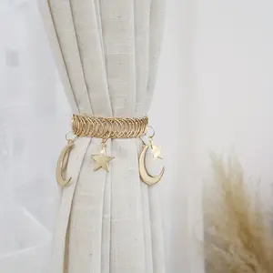 Vintage Star & Moon Curtain Tieback - Durable Zinc Alloy Hook for Living Room, Bedroom & Study, An Elegant & Functional Home Decor Accessory