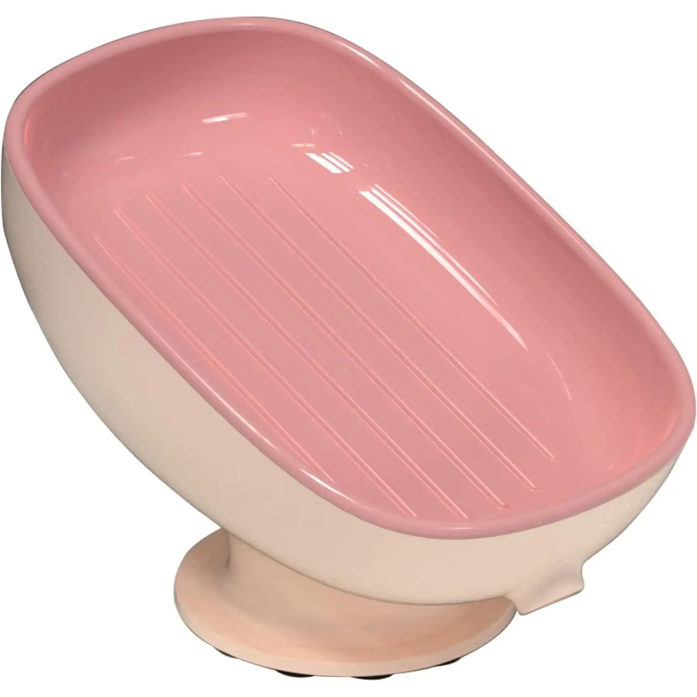 Octopus Plastic Drill-Free Soap Dish, Double-Layer Inclined-Drain Holder, Suction Cup Wall Mount, Bathroom Storage Rack for Soap Sponge Lotion, Space-saving Household Accessory, Easy Install & Clean for Shower Toilet Daily Home Bathroom Use