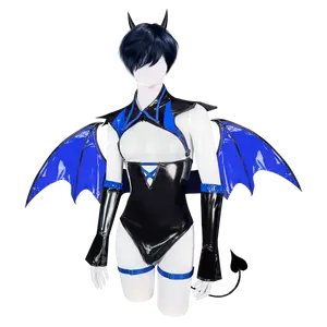 Pre-sale Dark Horn Succubus Costume (5-Piece Set) AS04 Velombrance From Koruraclub Blue Black