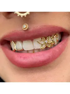 Personalized fashion braces * flower hollow shape double * tooth decoration