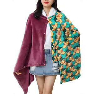 Anime Wearable Blanket Hoodie Throw Blanket Cosplay Cloak Shawl Wrap Nap Quilt 150x100 cm