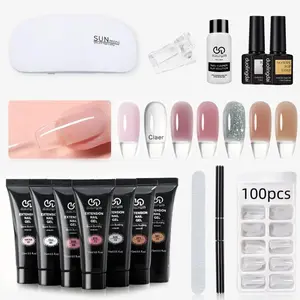 Professional Poly Extension Nail Gel Kit, 15pcs/set Nail Gel Set with Mini Nail Lamp & Nail File, All-in-one Nail Art Kit for Nail Art Beginners, Christmas Gift, Polygel Nail Kits