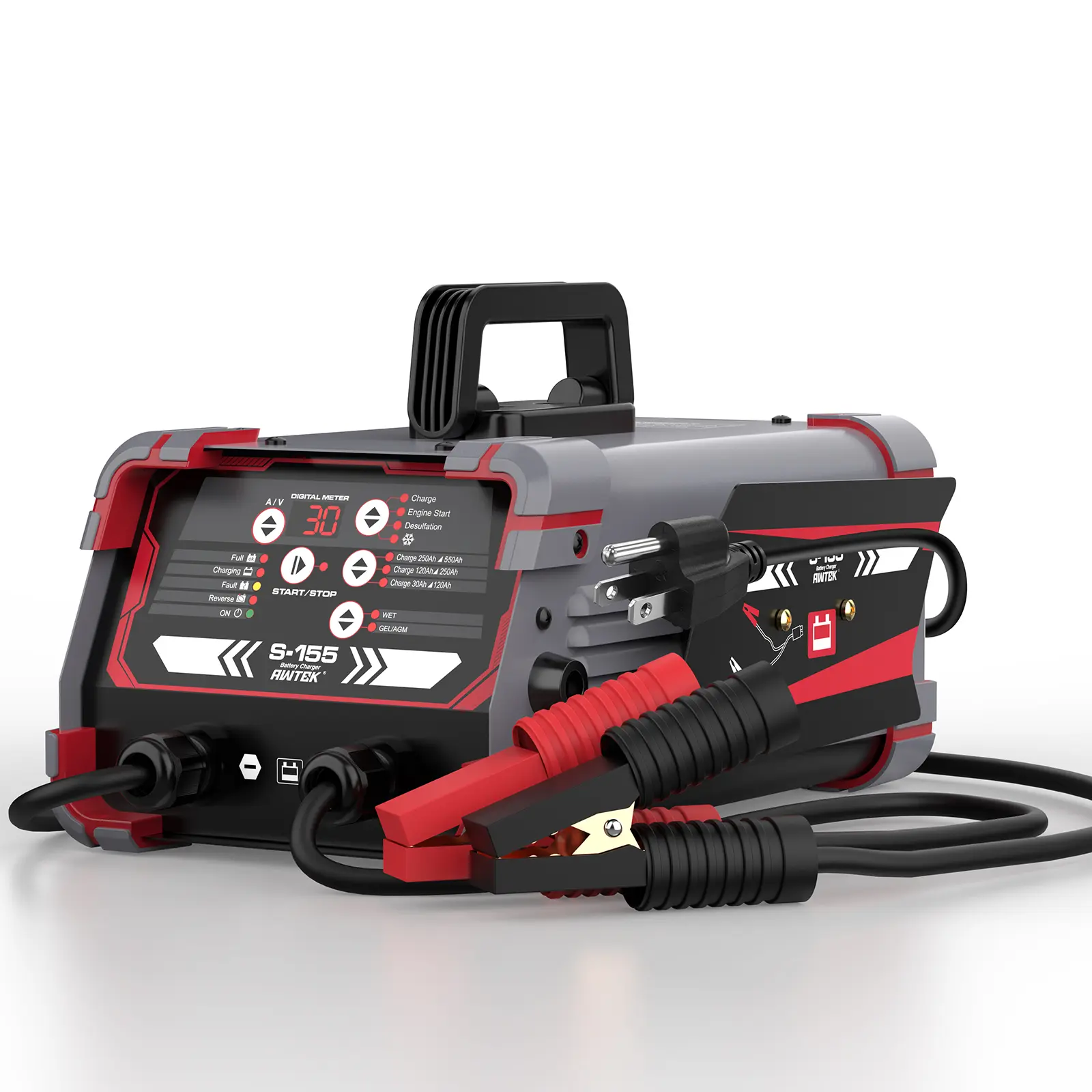 12V&24V Intelligent Digital Car Battery Charger with Pulse Desulfation Repair Function, Heavy Duty Automotive Battery Maintainer for Vehicle Emergency Charging & Daily Maintenance #CarHacks #AutoRepair