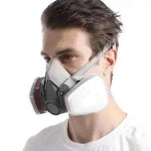 7-in-1 Safety Face Mask Set, Dual Respirator Gas Mask, Protective Mask, Dustproof Gasproof Mask, Dustproof and Gas-Proof Professional Chemical Spray Paint Workplace Safety Tool