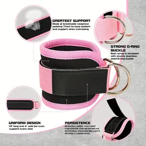 1pc Ankle Straps For Cable Machine, D-Ring Ankle Cuffs, Adjustable Comfortable Ankle Straps For Gym Fitness Workout Exercise Glute & Leg Muscles Strength Training