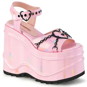 Demonia Wave-09 Baby Pink Hologram Sandals