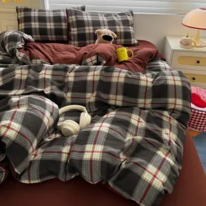 3pcs Bedding Set, Classic Plaid, Vintage Colorblock, Soft and Comfortable, Includes 1 Duvet Cover and 2 Pillowcases, Single, Twin, King Size, Bed Sets