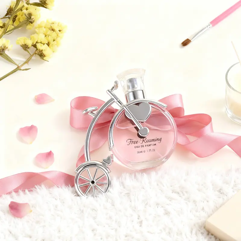 Unisex Floral Fruity Eau de Parfum - Bright Fruity Floral Enchanting Fragrance Scent Blend with Light Citrusy, Rose, Jasmine Notes in Cute Decorative Bicycle Bottle for Daily Wear, Floral Fruity Scents