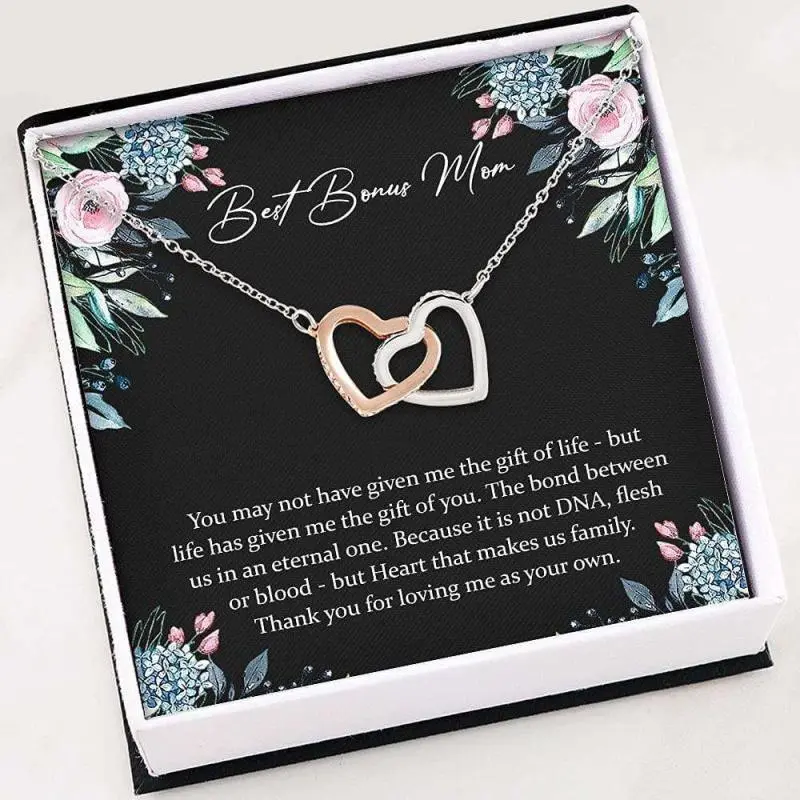Mom Necklace, Stepmom Necklace, Necklace For Women Girl Bonus Mom Gift For Step Mom  Mother Day Necklace, Beautiful Necklace Gifts for Mom - Perfect Mother's Day Jewelry, Thoughtful & Meaningful Gift for Mother