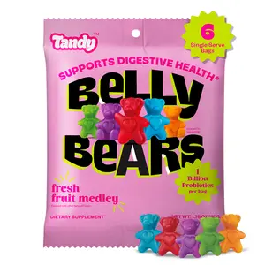 Tandy Belly Bears Fiber & Probiotic Gummies I Daily Digestive Health Gummies for Gut Health with Fresh Fruit Medley Flavor I Gluten-Free Gummy Bears I Fast-Acting Dietary Supplement Gummy I 6-Pack