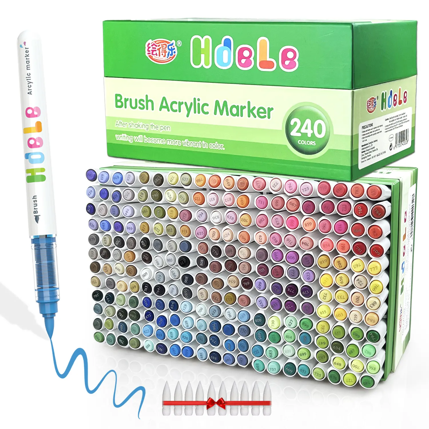 Hdele 240/120/72 Acrylic Markers, Brush Tip Acrylic Paint Pens for Pumpkin Paint, Christmas Art, Rock Painting, Wood, Glass, Ceramic, Canvas, Stone, DIY Crafts