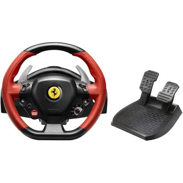 Game Console Accessories: Thrustmaster Ferrari 458 Spider Racing Wheel Controller with Rubber Buttons and Controller Grip for Universal Games