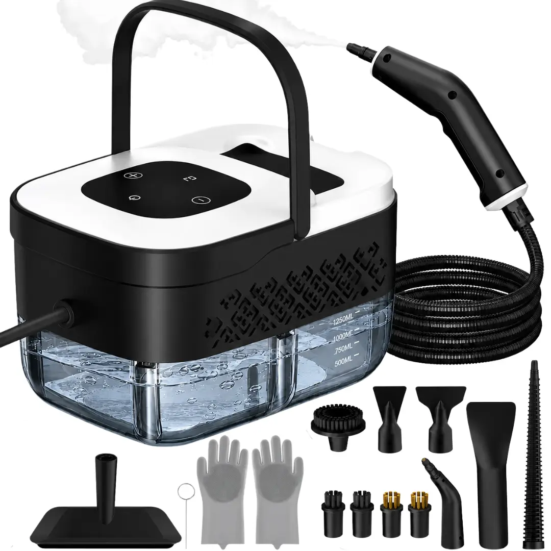 Handheld Multi Surface Steam Cleaner - 15-Second Quick Heat-Up Portable High-Temp Home Cleaning Tool with 14 Accessories for Kitchen, Bathroom