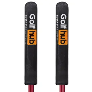 1pc HUB Letter Style Golf Alignment Stick Cover, Premium PU Sleeve, Durable, Fits Most Sticks, Golf Training Aid for Men & Women, Golf Training Tool