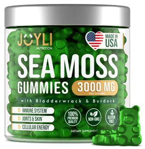 Sea Moss Gummies - Irish Seamoss Gummies for Adults & Kids -  Supplement with Natural Sea Moss, Bladderwrack & Burdock Root Extract - 60 Vegan Irish Moss Gummy Bears Dietary Fitness