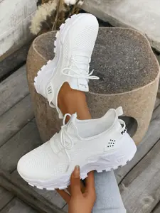 Women's Breathable Sport Shoes, Fall & Winter Warm Lined Casual Snow Boots, Comfortable Low Top Textile Sneakers for Travel and Daily Wear