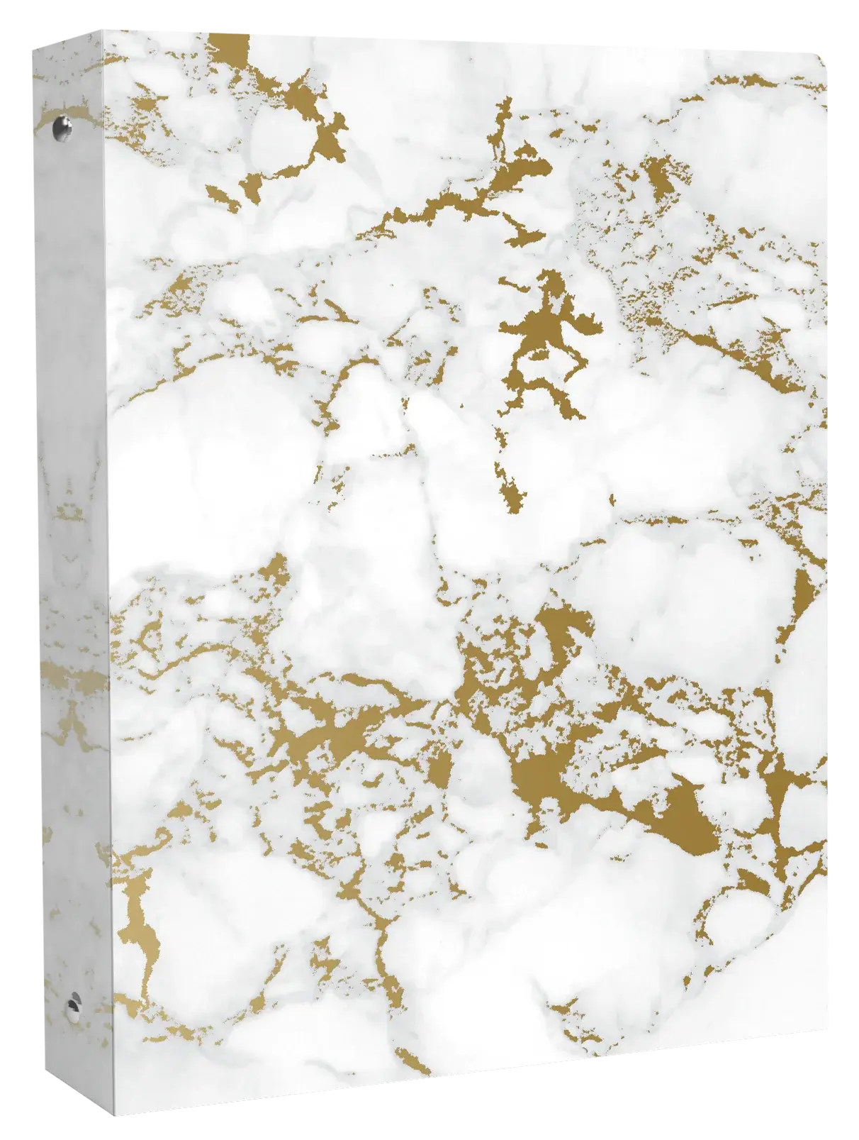 Binder Marble Binder with Marble Pattern and Gold Accents, White and Gold Design, Classic and Elegant Style