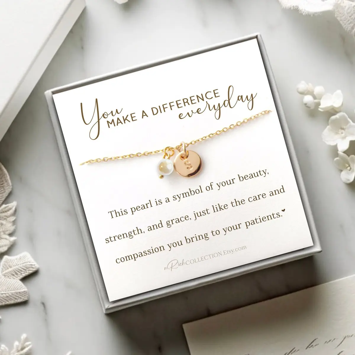 Personalized Gifts for Nurses, Nurse Gift, Nurse Graduation Gift, Nurse Necklace, Nursing Student, Nursing School, RN Gifts Bulk, Initial