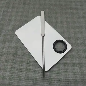 1 piece 2 pieces stainless steel palette, palette stick, makeup palette, liquid foundation, nail polish glue, blending plate, beauty and nail art set, Cosmetic Makeup Tool