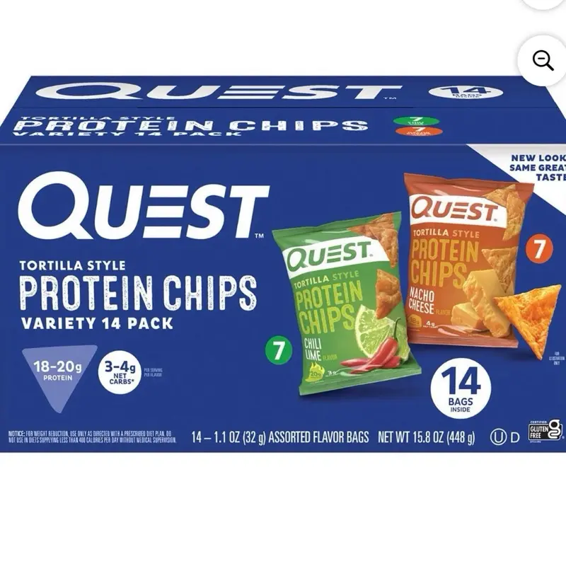 Tortilla Style 18-20g Protein Chip Variety Pack, Chili Lime and Nacho Cheese 14 ct.